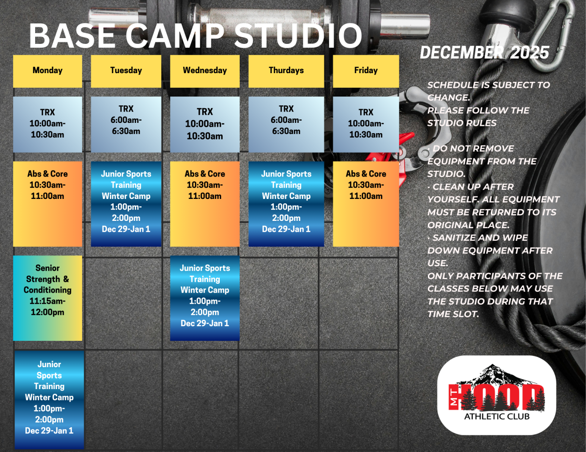 December 2025 Base Camp Schedule Landscape Flyer